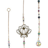 Suncatcher lotus met fluoriet kralen Suncatcher lotus met fluoriet kralen