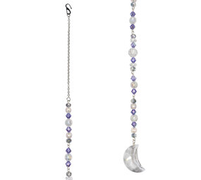 Suncatcher maan met bergkristal en Swarovski kralen