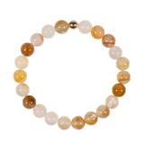 Golden healer (limonietkwarts) armband met 14k gouden kraal | 8 mm Golden healer (limonietkwarts) armband met 14k gouden kraal | 8 mm