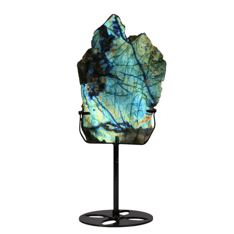 Labradoriet schijf gepolijst op standaard 17 x 11,6 x 1,7 cm | 818 gram Labradoriet schijf gepolijst op standaard 17 x 11,6 x 1,7 cm | 818 gram