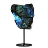 Labradoriet schijf gepolijst op standaard 15,3 x 14,2 x 1,8 cm | 894 gram Labradoriet schijf gepolijst op standaard 15,3 x 14,2 x 1,8 cm | 894 gram
