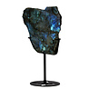 Labradoriet schijf gepolijst op standaard 15,3 x 14,2 x 1,8 cm | 894 gram Labradoriet schijf gepolijst op standaard 15,3 x 14,2 x 1,8 cm | 894 gram