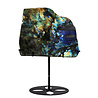 Labradoriet schijf gepolijst op standaard 17 x 20,3 x 1,7 cm | 1453 gram Labradoriet schijf gepolijst op standaard 17 x 20,3 x 1,7 cm | 1453 gram