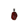 Zilveren hanger granaat ruw | ovaal gezet 1,7 x 1,2 cm
