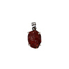 Zilveren hanger granaat ruw | ovaal gezet 1,5 x 1,1 cm Zilveren hanger granaat ruw | ovaal gezet 1,5 x 1,1 cm