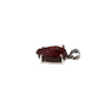 Zilveren hanger granaat ruw | ovaal gezet 1,5 x 1,1 cm Zilveren hanger granaat ruw | ovaal gezet 1,5 x 1,1 cm