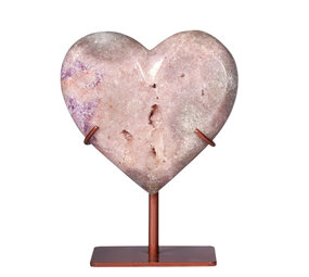Amethist (roze) A-kwaliteit hart op standaard 10,5 x 11,4 x 3,3 cm | 610 gram Amethist (roze) A-kwaliteit hart op standaard 10,5 x 11,4 x 3,3 cm | 610 gram