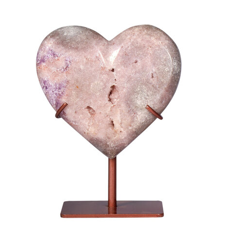 Amethist (roze) A-kwaliteit hart op standaard 10,5 x 11,4 x 3,3 cm | 610 gram Amethist (roze) A-kwaliteit hart op standaard 10,5 x 11,4 x 3,3 cm | 610 gram