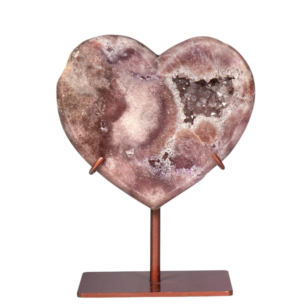 Amethist (roze) A-kwaliteit hart op standaard 11,5 x 13,1 x 2,8 cm | 618 gram Amethist (roze) A-kwaliteit hart op standaard 11,5 x 13,1 x 2,8 cm | 618 gram