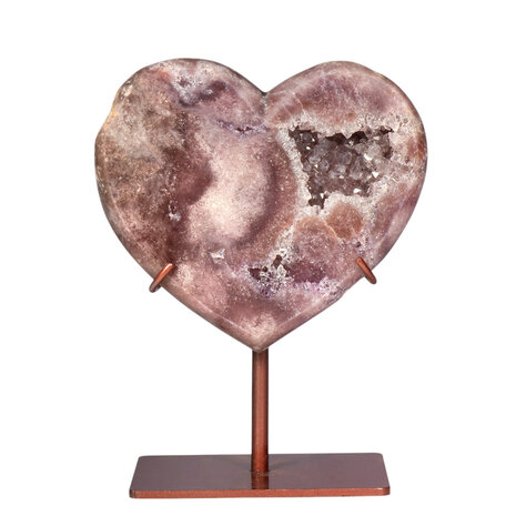 Amethist (roze) A-kwaliteit hart op standaard 11,5 x 13,1 x 2,8 cm | 618 gram Amethist (roze) A-kwaliteit hart op standaard 11,5 x 13,1 x 2,8 cm | 618 gram