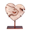Amethist (roze) A-kwaliteit hart op standaard 11,1 x 12,7 x 3,2 cm | 670 gram