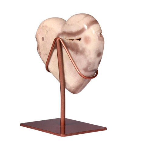 Amethist (roze) A-kwaliteit hart op standaard 11,1 x 12,7 x 3,2 cm | 670 gram