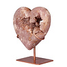 Amethist (roze) A-kwaliteit hart op standaard 14,3 x 15,2 x 4 cm | 1163 gram