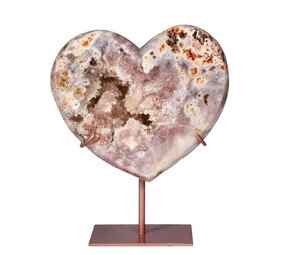 Amethist (roze) A-kwaliteit hart op standaard 15 x 17,2 x 4 cm | 1260 gram Amethist (roze) A-kwaliteit hart op standaard 15 x 17,2 x 4 cm | 1260 gram