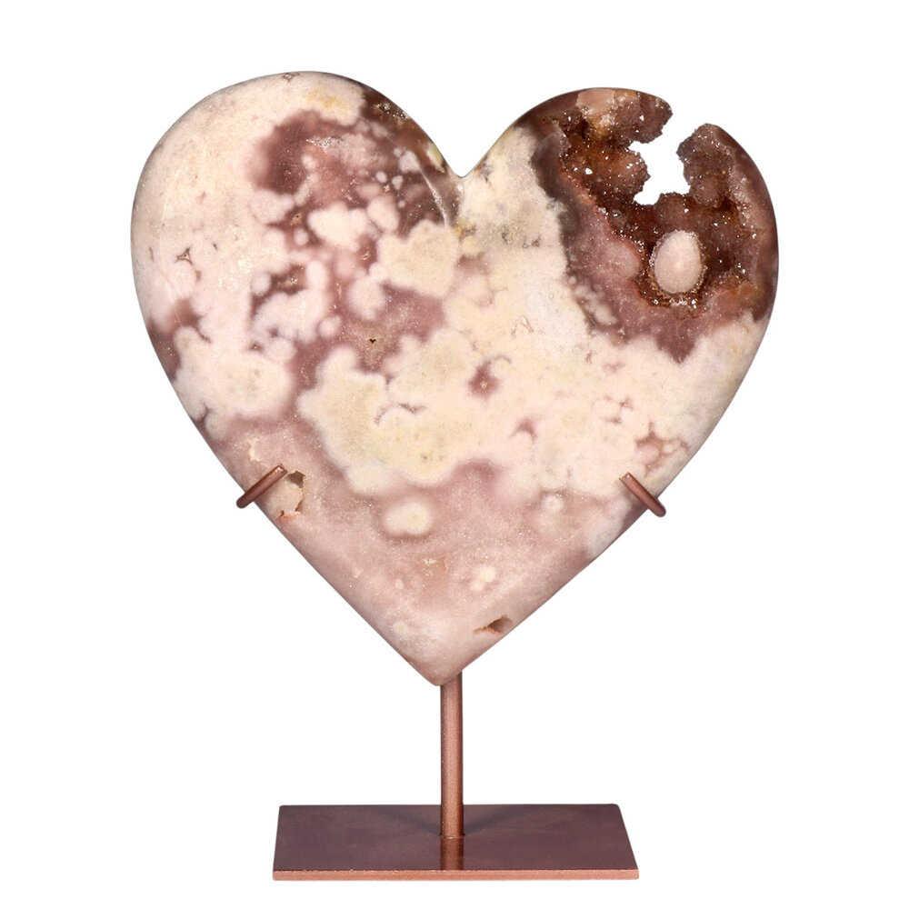 Amethist (roze) A-kwaliteit hart op standaard 17 x 17,8 x 3,3 cm | 1466 gram