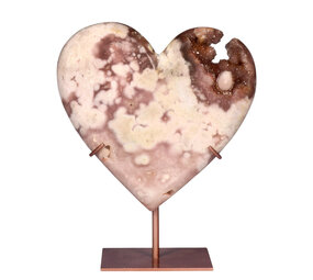 Amethist (roze) A-kwaliteit hart op standaard 17 x 17,8 x 3,3 cm | 1466 gram
