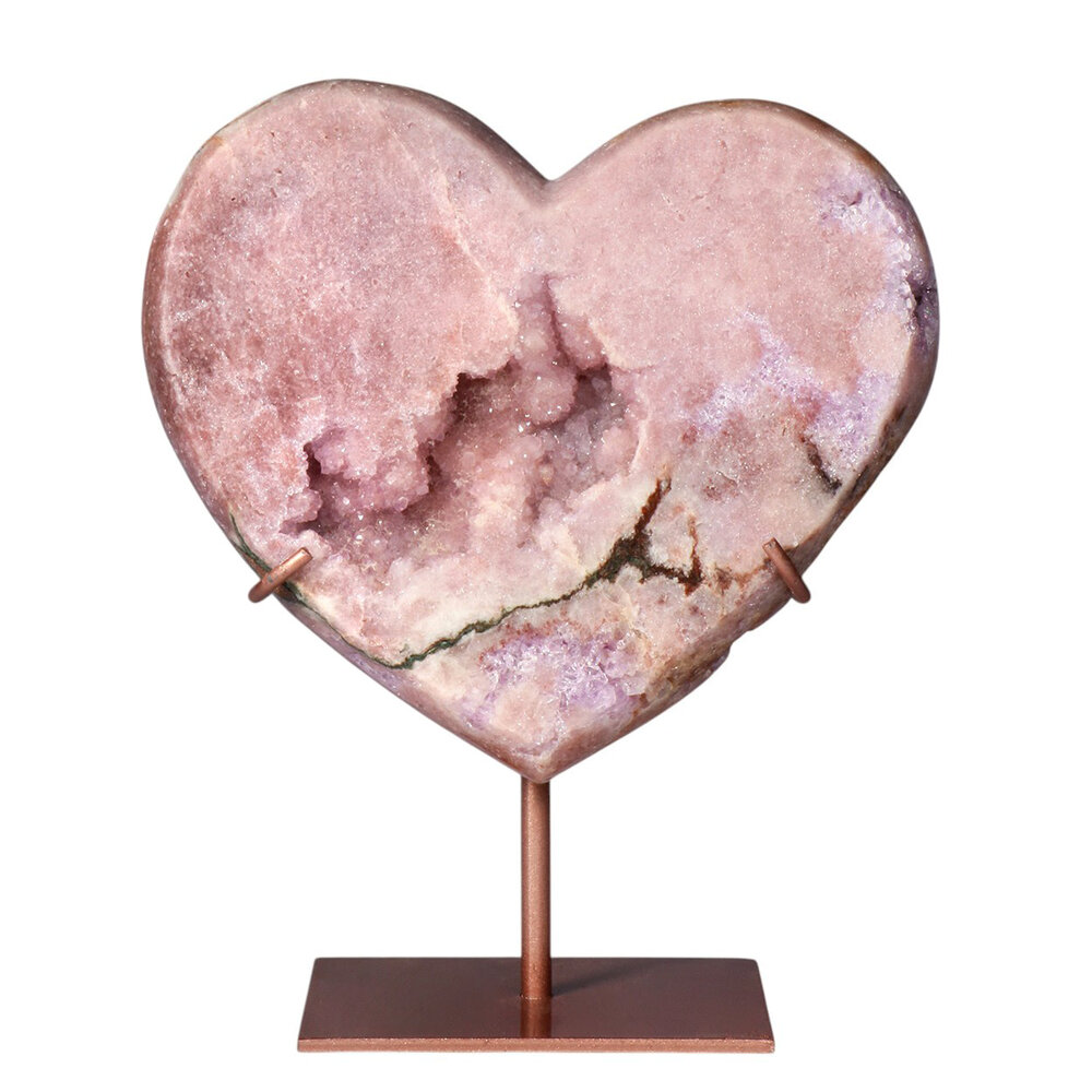 Amethist (roze) A-kwaliteit hart op standaard 15,3 x 17 x 4,6 cm | 1711 gram Amethist (roze) A-kwaliteit hart op standaard 15,3 x 17 x 4,6 cm | 1711 gram