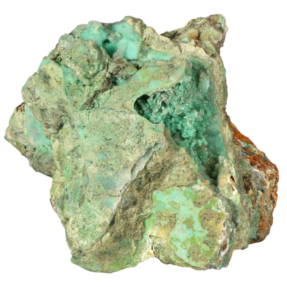 Maansteen (groen) met chalcedoon cluster 19 x 16,5 x 16,3 cm | 3570 gram Maansteen (groen) met chalcedoon cluster 19 x 16,5 x 16,3 cm | 3570 gram