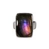Zilveren ring labradoriet maat 19 1/2 | rechthoek 2,3 x 1,5 cm