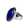 Zilveren ring lapis lazuli maat 17 1/2 | markies 2,3 x 1,2 cm