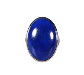 Zilveren ring lapis lazuli maat 18 1/2 | ovaal 2,7 x 1,8 cm Zilveren ring lapis lazuli maat 18 1/2 | ovaal 2,7 x 1,8 cm