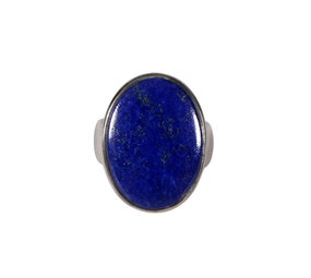Zilveren ring lapis lazuli maat 17 1/2 | ovaal 2,2 x 1,6 cm Zilveren ring lapis lazuli maat 17 1/2 | ovaal 2,2 x 1,6 cm