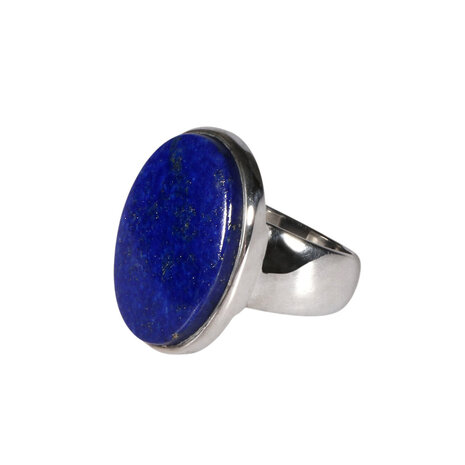 Zilveren ring lapis lazuli maat 17 1/2 | ovaal 2,2 x 1,6 cm Zilveren ring lapis lazuli maat 17 1/2 | ovaal 2,2 x 1,6 cm