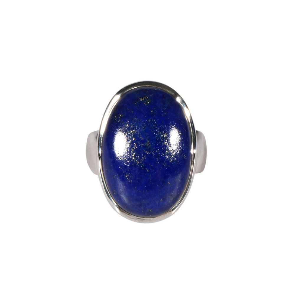 Zilveren ring lapis lazuli maat 17 | ovaal 2,1 x 1,4 cm Zilveren ring lapis lazuli maat 17 | ovaal 2,1 x 1,4 cm