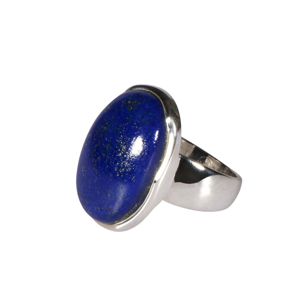 Zilveren ring lapis lazuli maat 17 | ovaal 2,1 x 1,4 cm Zilveren ring lapis lazuli maat 17 | ovaal 2,1 x 1,4 cm