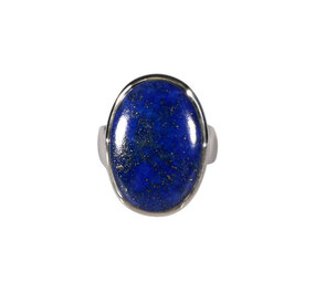 Zilveren ring lapis lazuli maat 17 1/2 | ovaal 2,2 x 1,5 cm