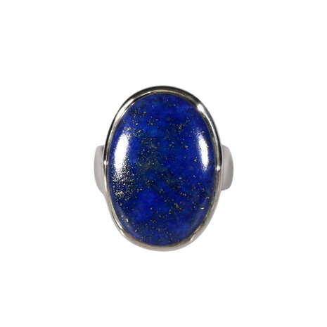 Zilveren ring lapis lazuli maat 17 1/2 | ovaal 2,2 x 1,5 cm
