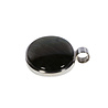 Zilveren hanger labradoriet | liggende ovaal 4 x 2,7 cm