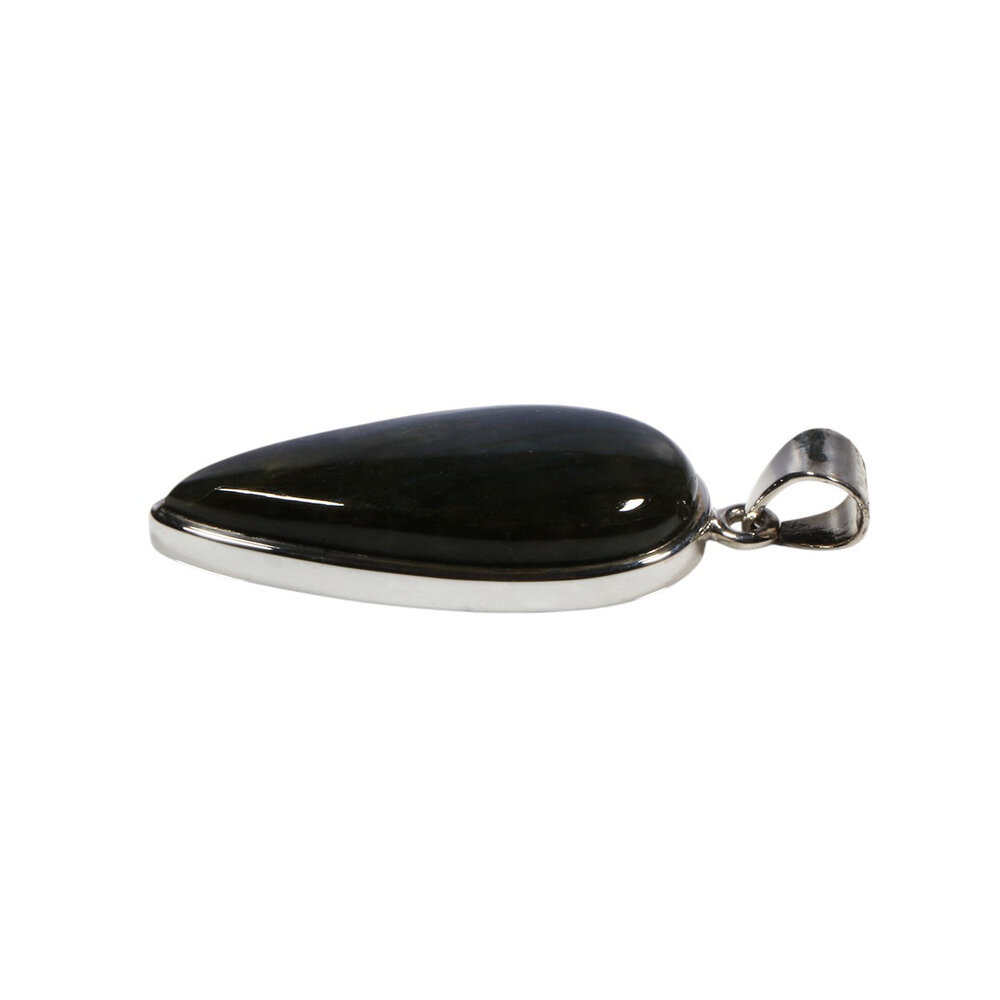 Zilveren hanger labradoriet | druppel 3,3 x 1,5 cm Zilveren hanger labradoriet | druppel 3,3 x 1,5 cm