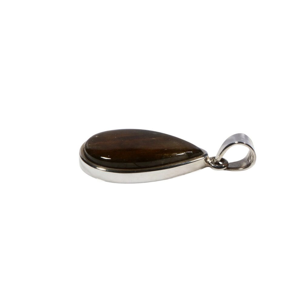 Zilveren hanger labradoriet paars | druppel 2,3 x 1,3 cm