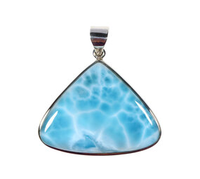 Zilveren hanger larimar | driehoek 3,1 x 4 cm Zilveren hanger larimar | driehoek 3,1 x 4 cm