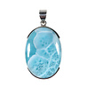 Zilveren hanger larimar | ovaal 3,6 x 2,6 cm Zilveren hanger larimar | ovaal 3,6 x 2,6 cm