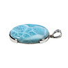 Zilveren hanger larimar | ovaal 3,6 x 2,6 cm Zilveren hanger larimar | ovaal 3,6 x 2,6 cm