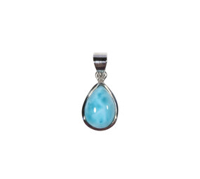 Zilveren hanger larimar | druppel 1,4 x 1 cm Zilveren hanger larimar | druppel 1,4 x 1 cm