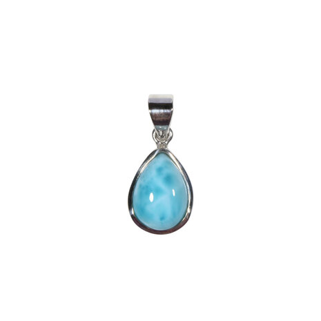 Zilveren hanger larimar | druppel 1,4 x 1 cm Zilveren hanger larimar | druppel 1,4 x 1 cm