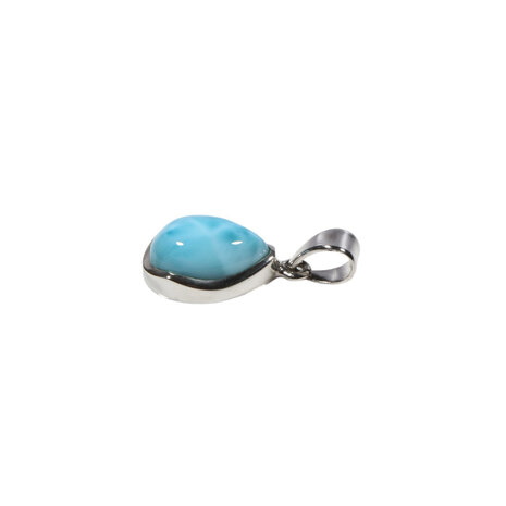 Zilveren hanger larimar | druppel 1,4 x 1 cm Zilveren hanger larimar | druppel 1,4 x 1 cm