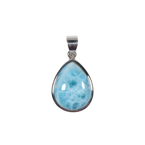 Zilveren hanger larimar | druppel 2 x 1,5 cm