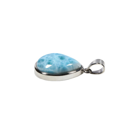 Zilveren hanger larimar | druppel 2 x 1,5 cm