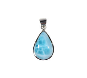 Zilveren hanger larimar | druppel 2,1 x 1,4 cm Zilveren hanger larimar | druppel 2,1 x 1,4 cm