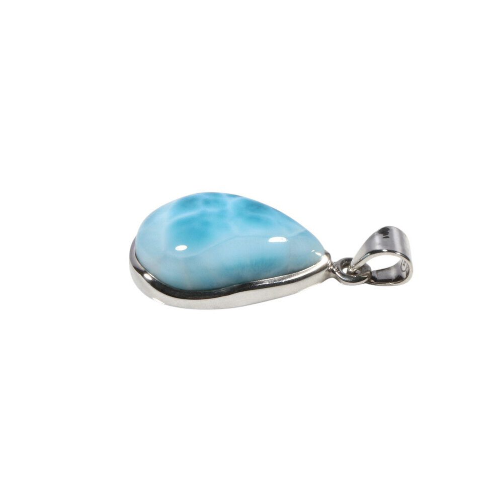 Zilveren hanger larimar | druppel 2,1 x 1,4 cm Zilveren hanger larimar | druppel 2,1 x 1,4 cm