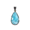 Zilveren hanger larimar | druppel 2,5 x 1,5 cm