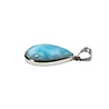 Zilveren hanger larimar | druppel 2,5 x 1,5 cm