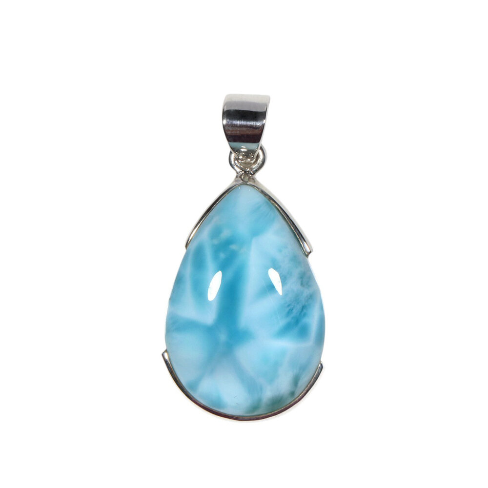 Zilveren hanger larimar | druppel 2,7 x 1,9 cm Zilveren hanger larimar | druppel 2,7 x 1,9 cm