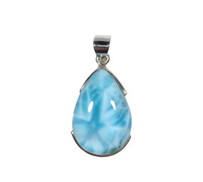 Zilveren hanger larimar | druppel 2,7 x 1,9 cm Zilveren hanger larimar | druppel 2,7 x 1,9 cm
