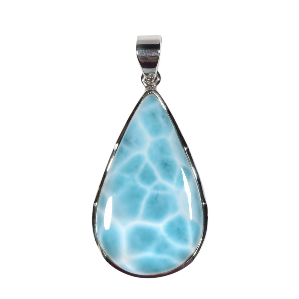 Zilveren hanger larimar | druppel 3,8 x 2,3 cm Zilveren hanger larimar | druppel 3,8 x 2,3 cm