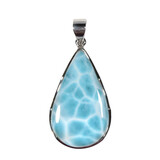 Zilveren hanger larimar | druppel 3,8 x 2,3 cm Zilveren hanger larimar | druppel 3,8 x 2,3 cm